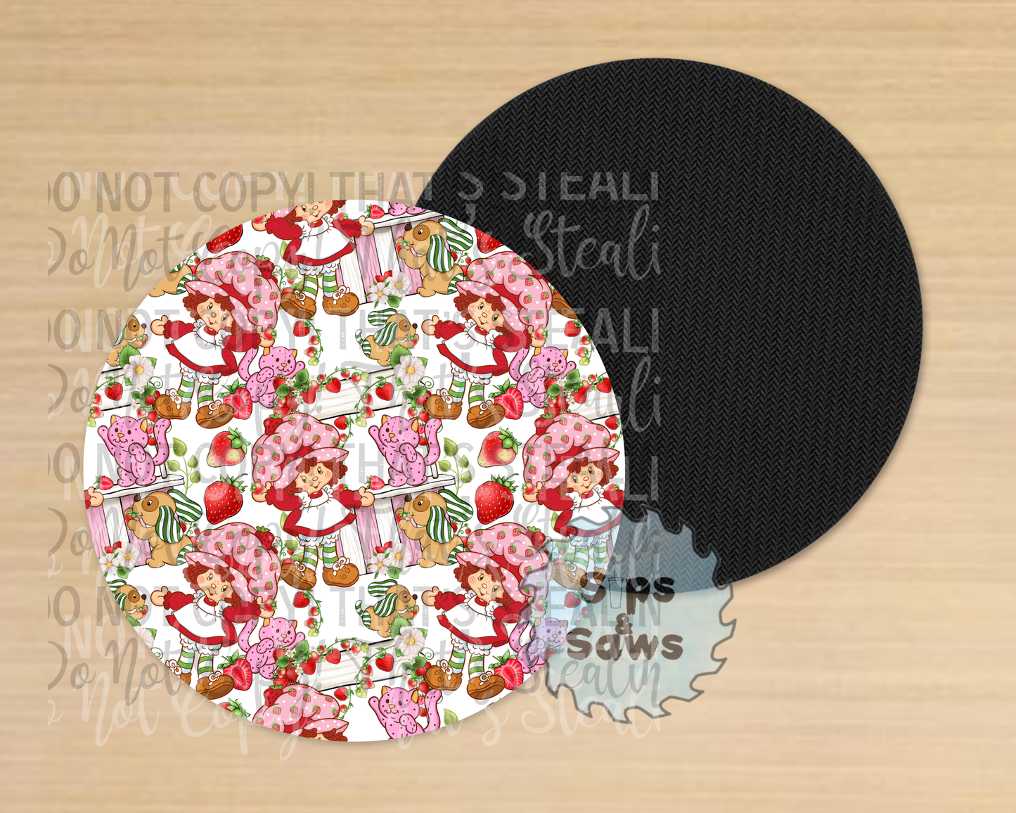Strawberry White Sublimation Coaster