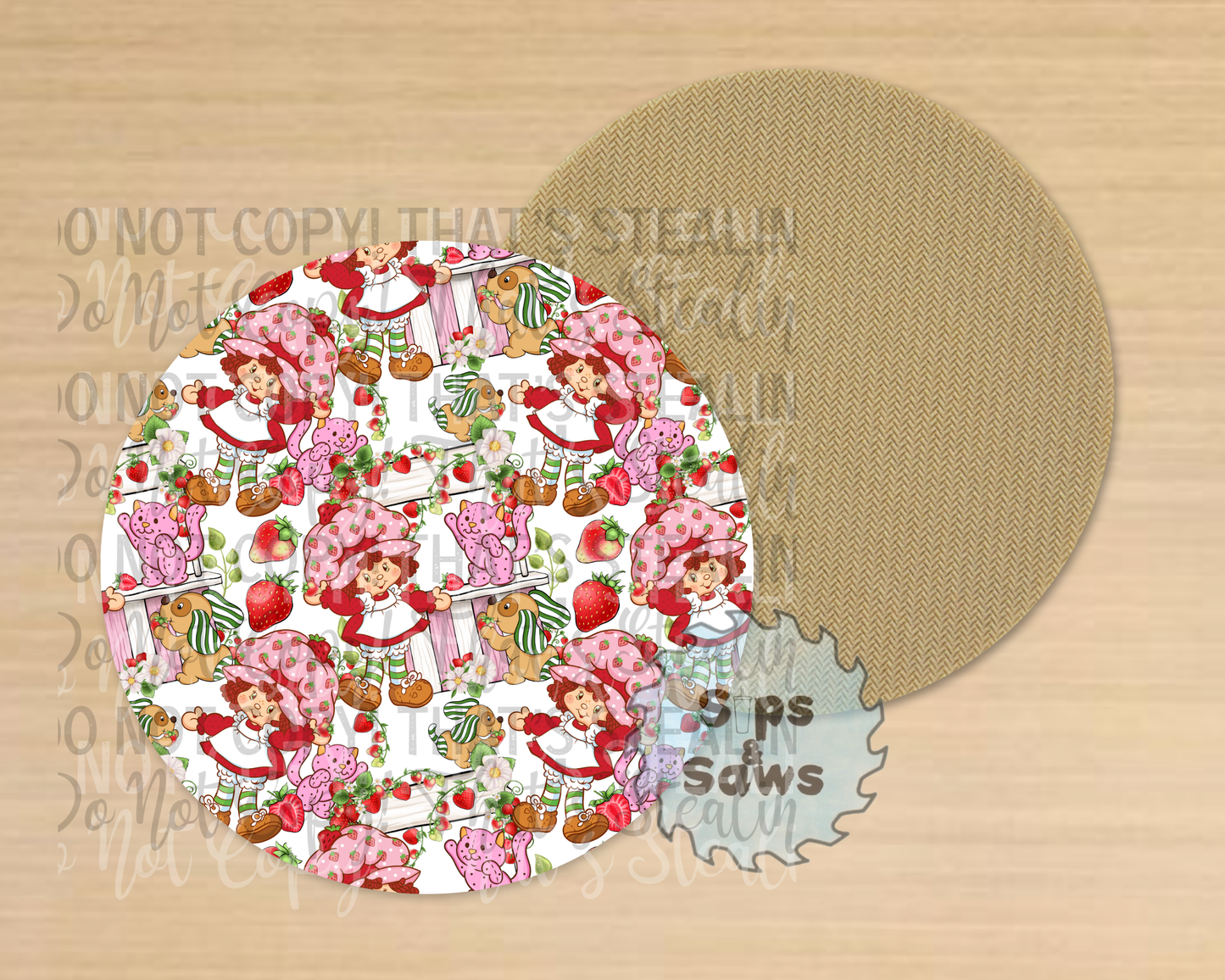Strawberry White Sublimation Coaster