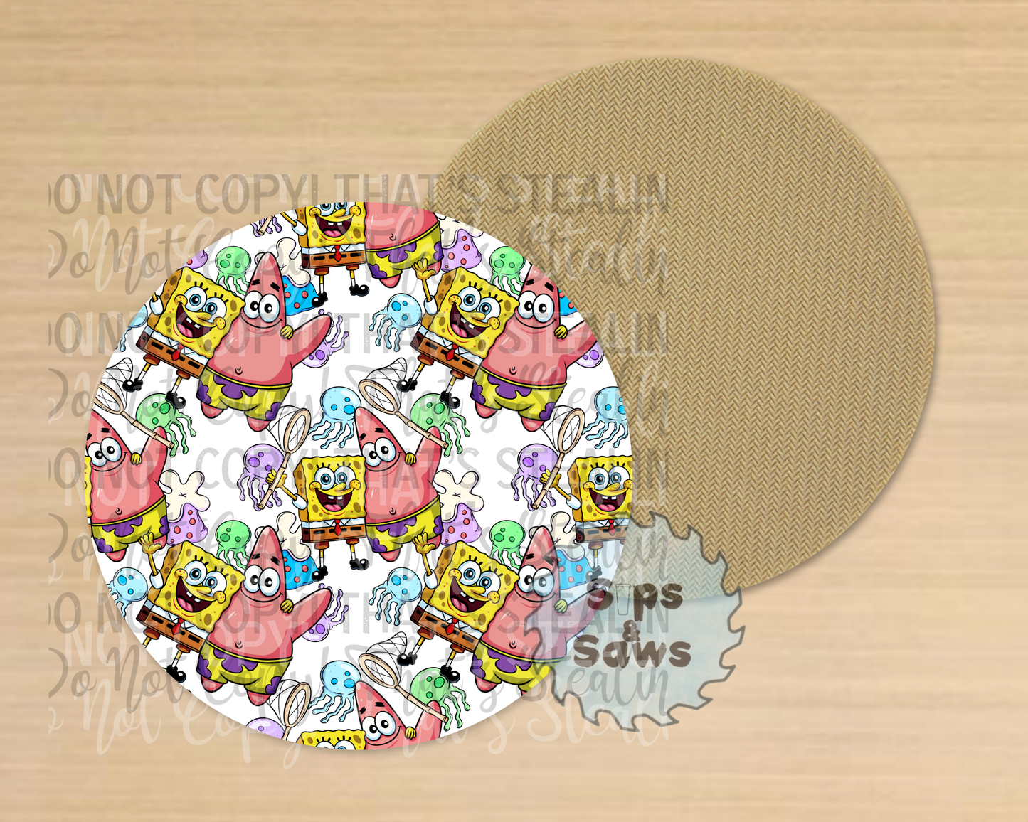 Cartoon Sponge White Sublimation Coaster