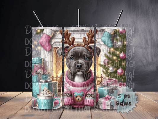 20oz Christmas Staffy Tumbler