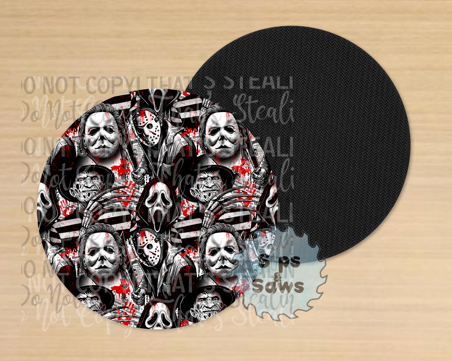Black & White Horror Sublimation Coaster