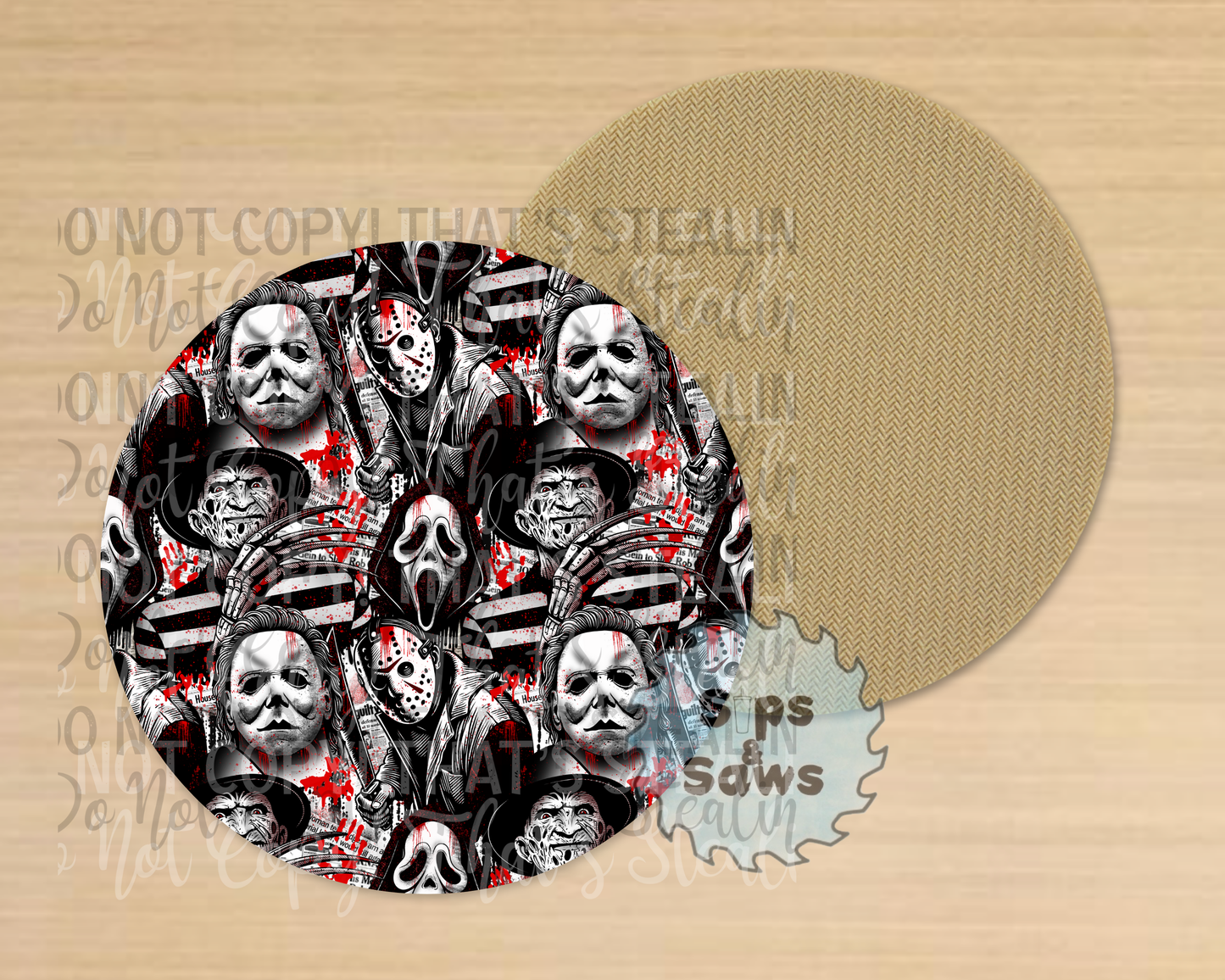 Black & White Horror Sublimation Coaster
