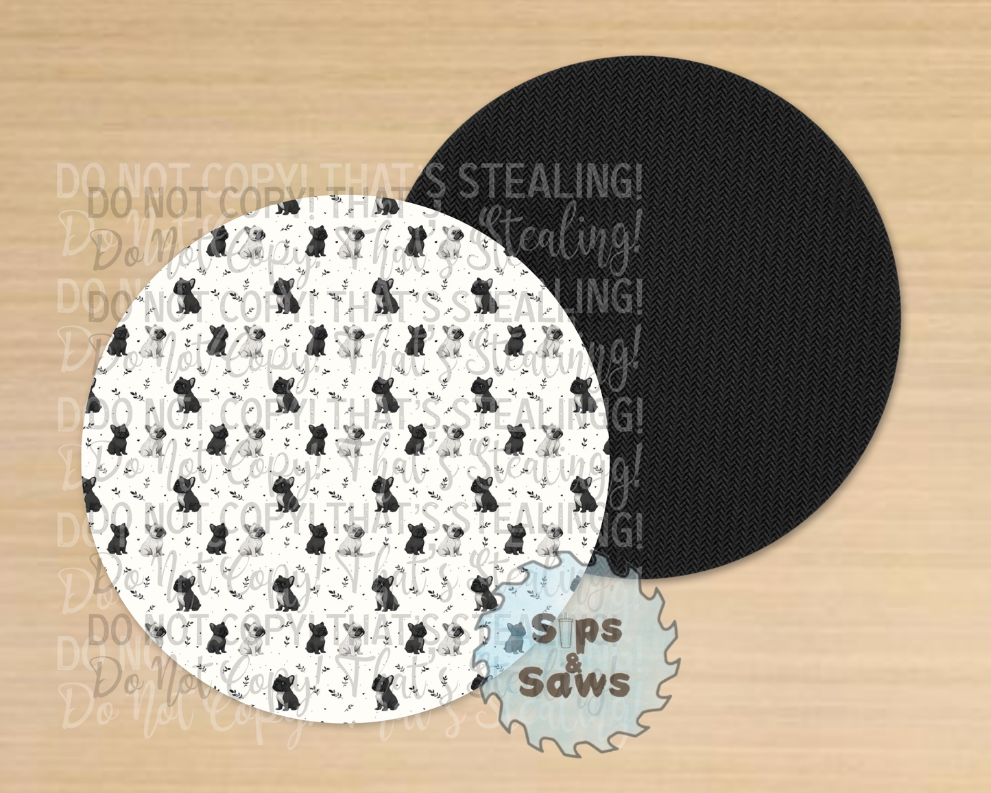 Duo Frenchie Sublimation Coaster
