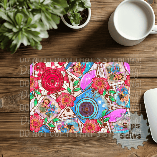 Polaroid Blue Alien Sublimation Mouse Pad