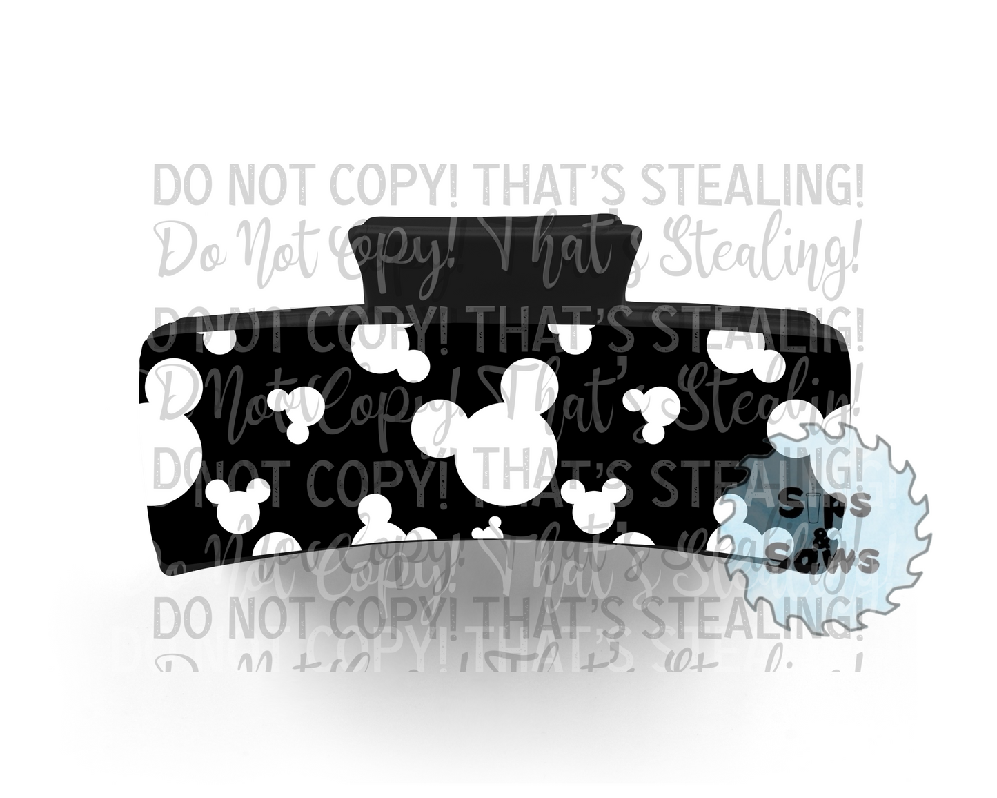 Black Mouse Head Sublimation Hair Clip