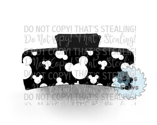Black Mouse Head Sublimation Hair Clip
