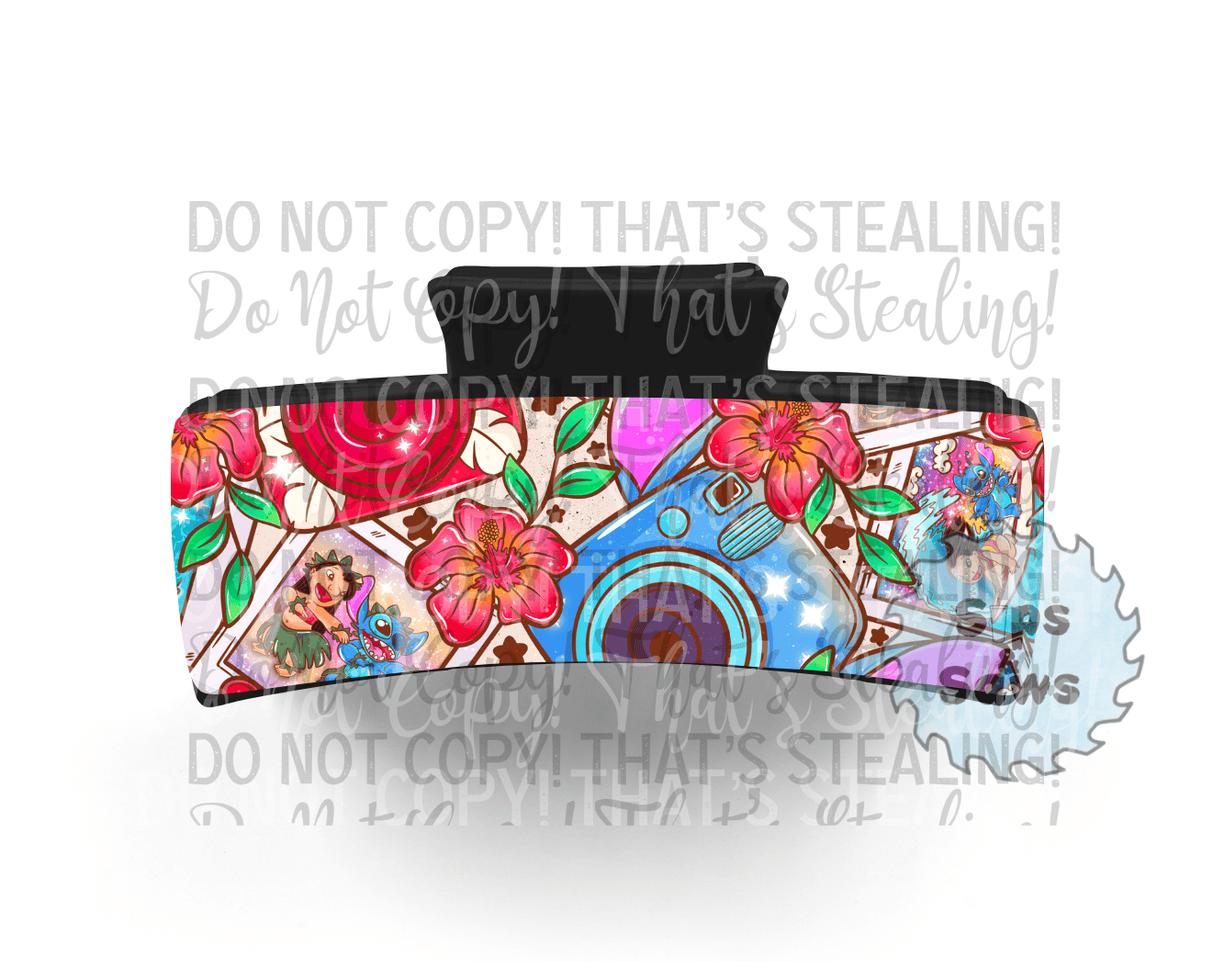 Polaroid Blue Alien Sublimation Hair Clip