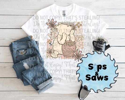 Beige Hunny Bear DTF