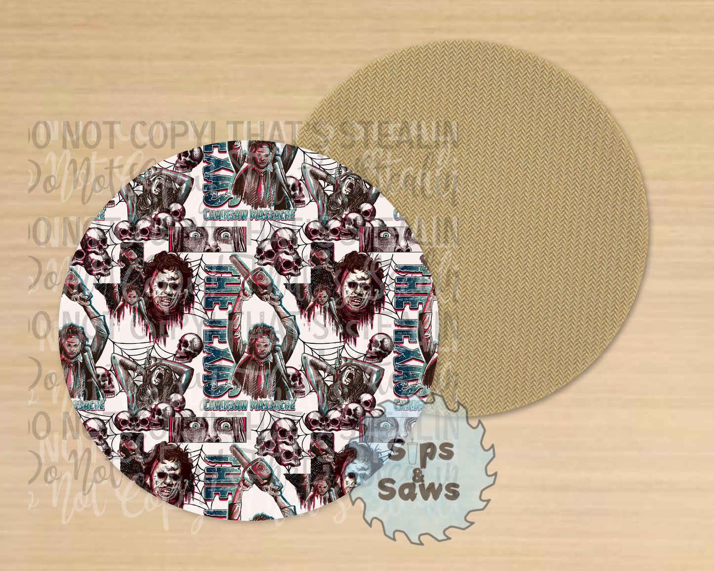 Chainsaw Sublimation Coaster