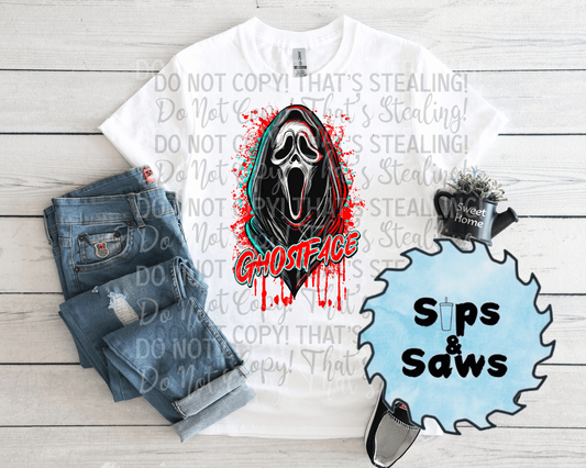 Ghost Face Red Drip DTF