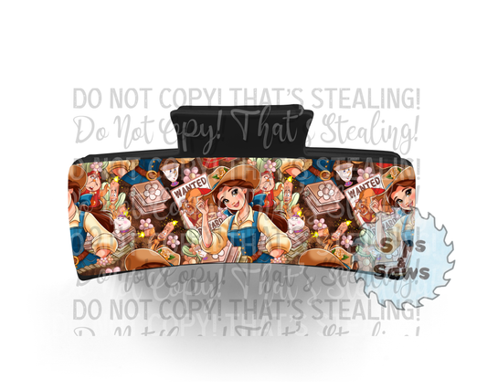 Southern Belle Dark Brown Sublimation Hair Clip