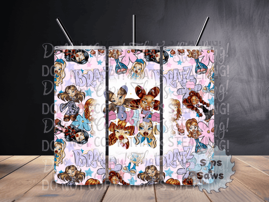 20oz Doll Flowers Tumbler