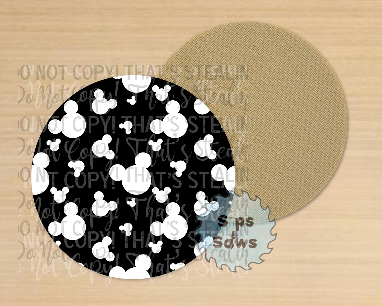 Black Mouse Heads Sublimation Coaster