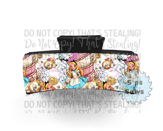 Alice White Sublimation Hair Clip