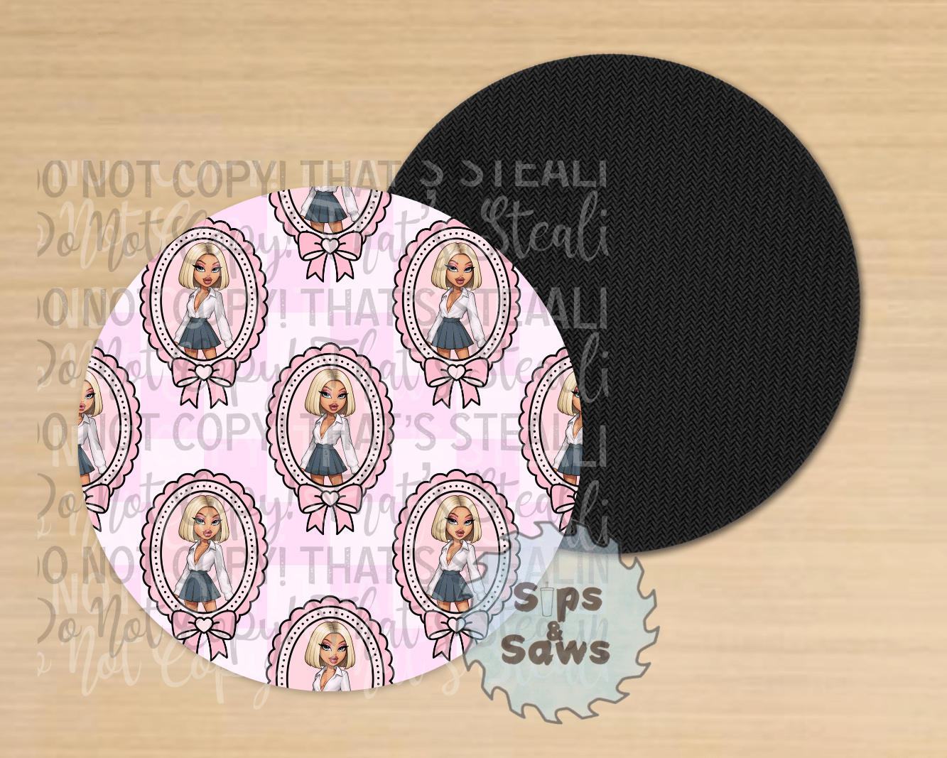 Bratz Light Pink Sublimation Coaster
