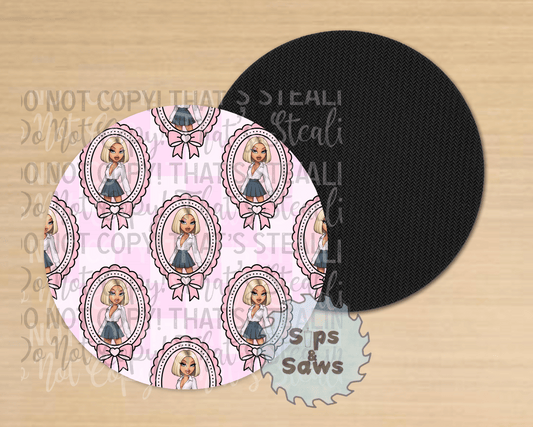 Bratz Light Pink Sublimation Coaster