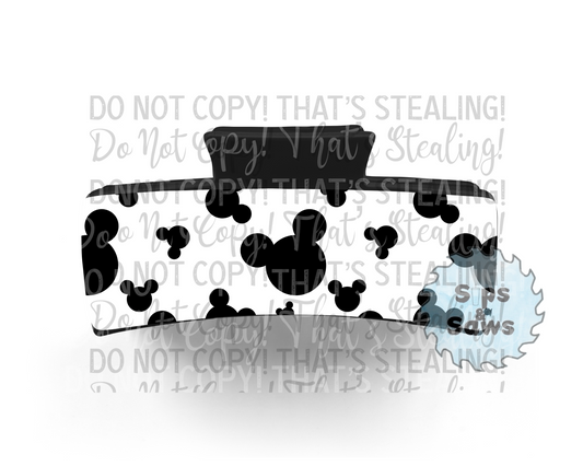 White Mouse Head Sublimation Hair Clip