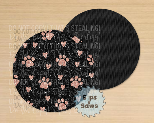 Paw Prints Sublimation Coaster