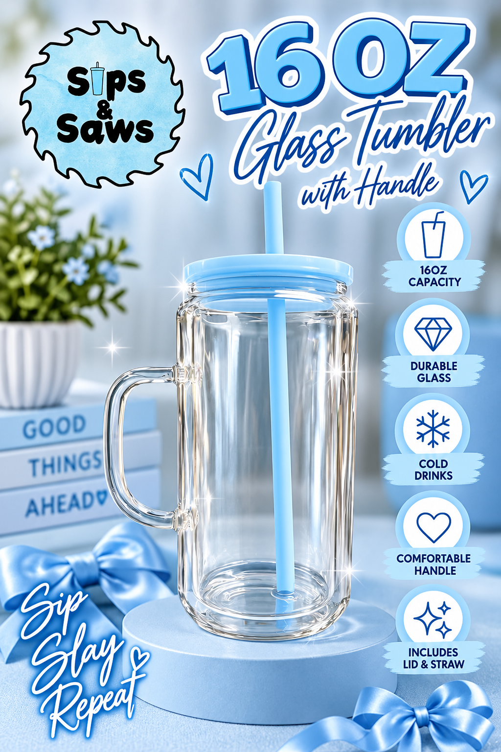 16oz Glass Handle Snowglobe