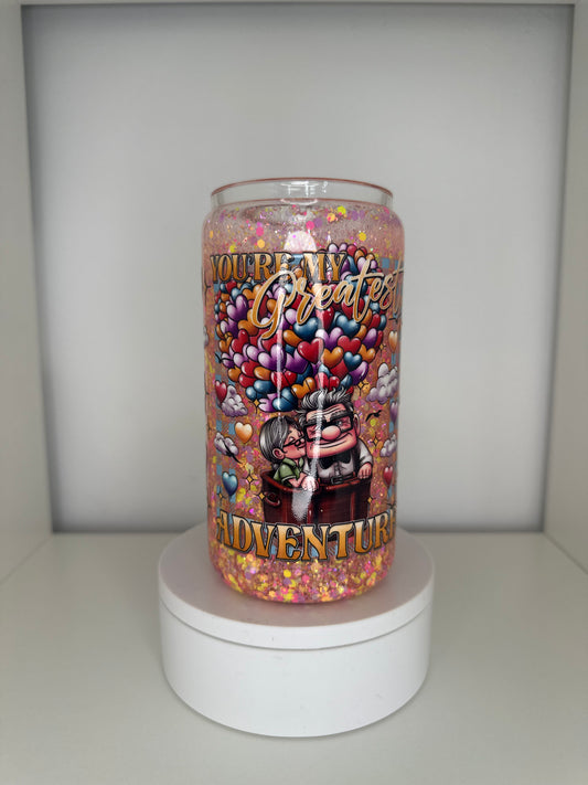 16oz Glass Libby UP Snow Globe Tumbler