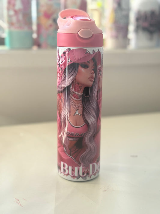 20oz Kids Water Bottle Doll Face But Deadly