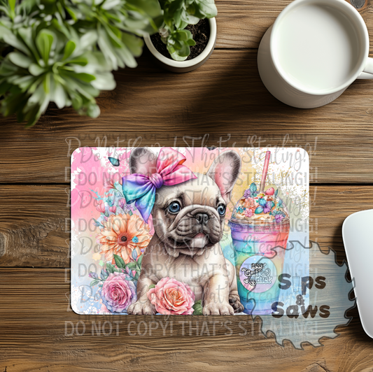 Rainbow Frenchie Sublimation Mouse Pad