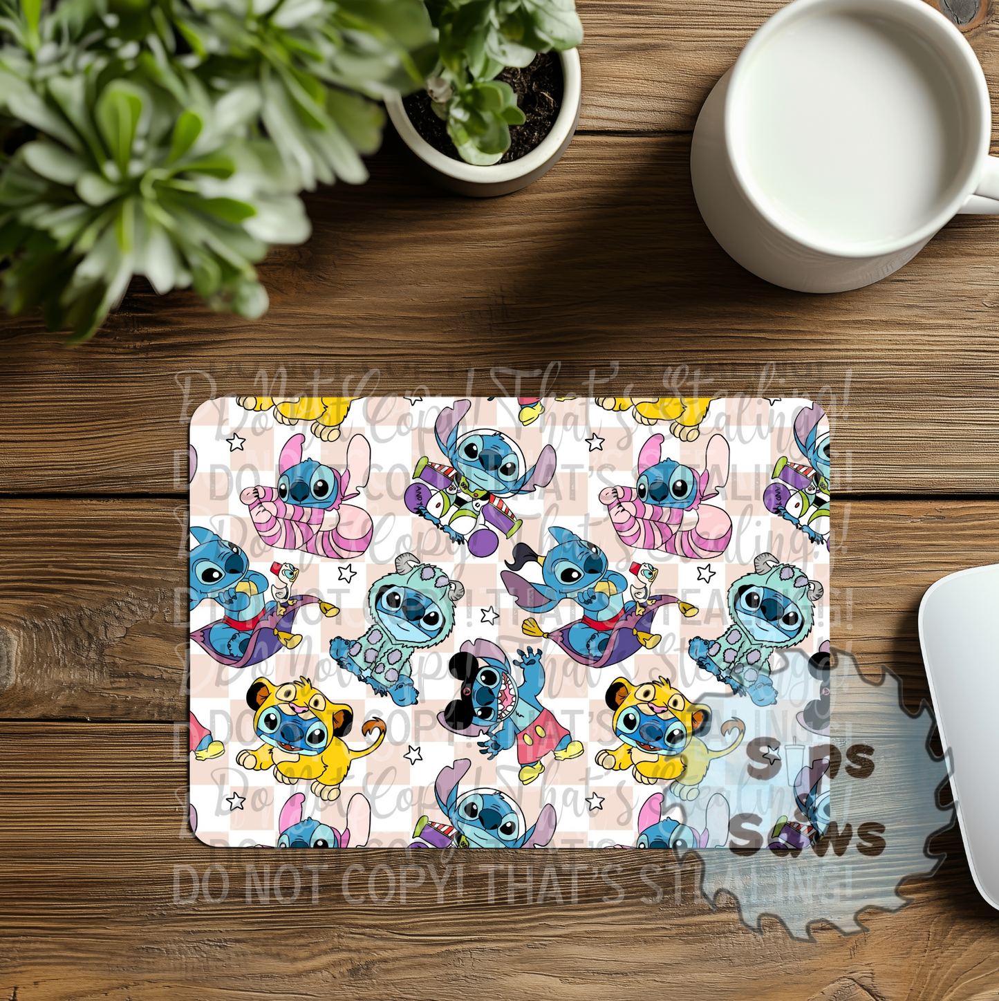 Blue Alien Sublimation Mouse Pad