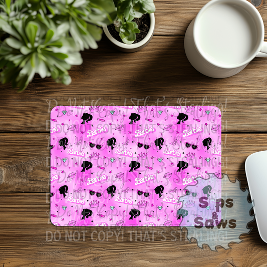 Pink Doll Sublimation Mouse Pad