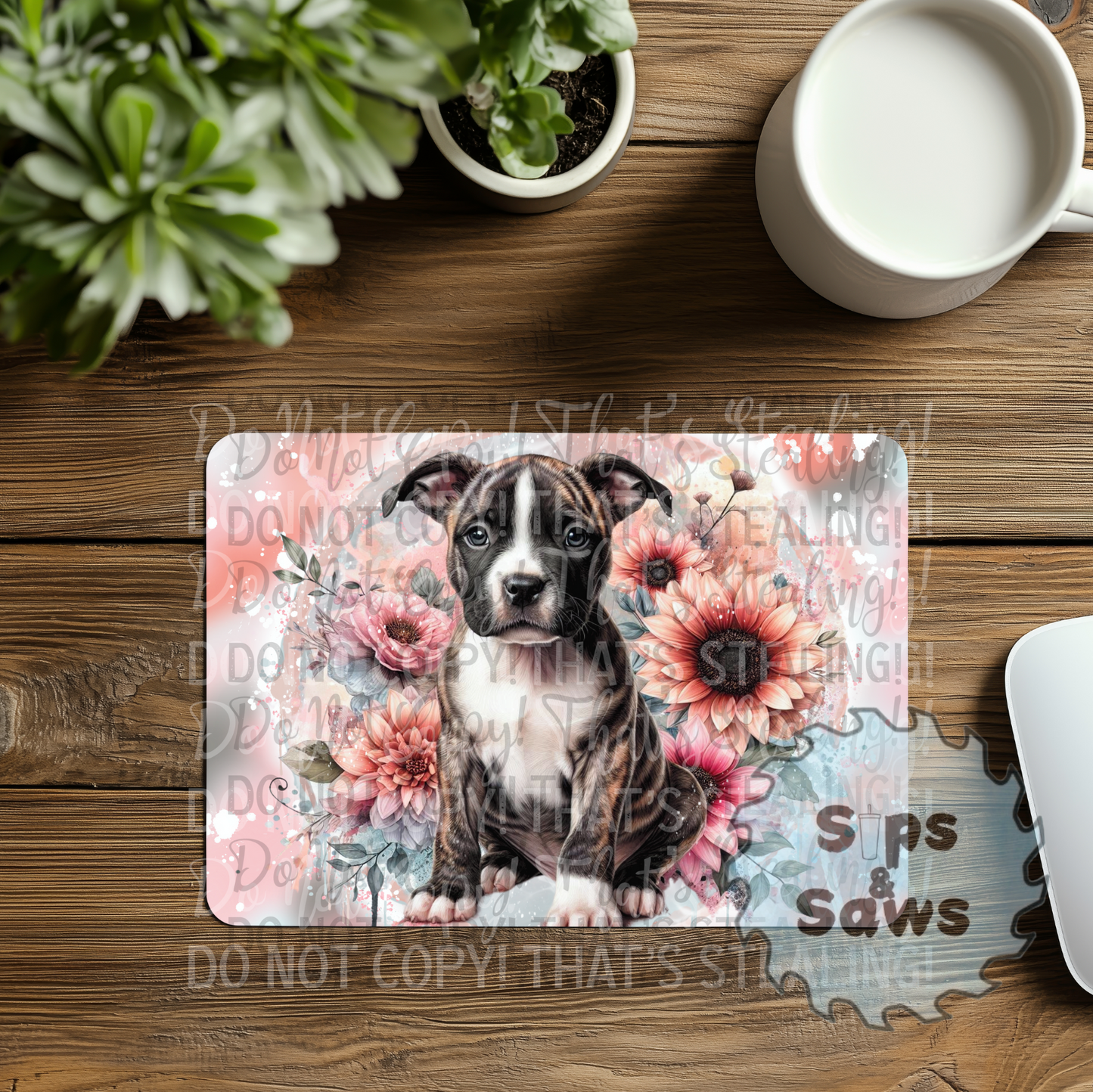 Brindle Staffy Sublimation Mouse Pad