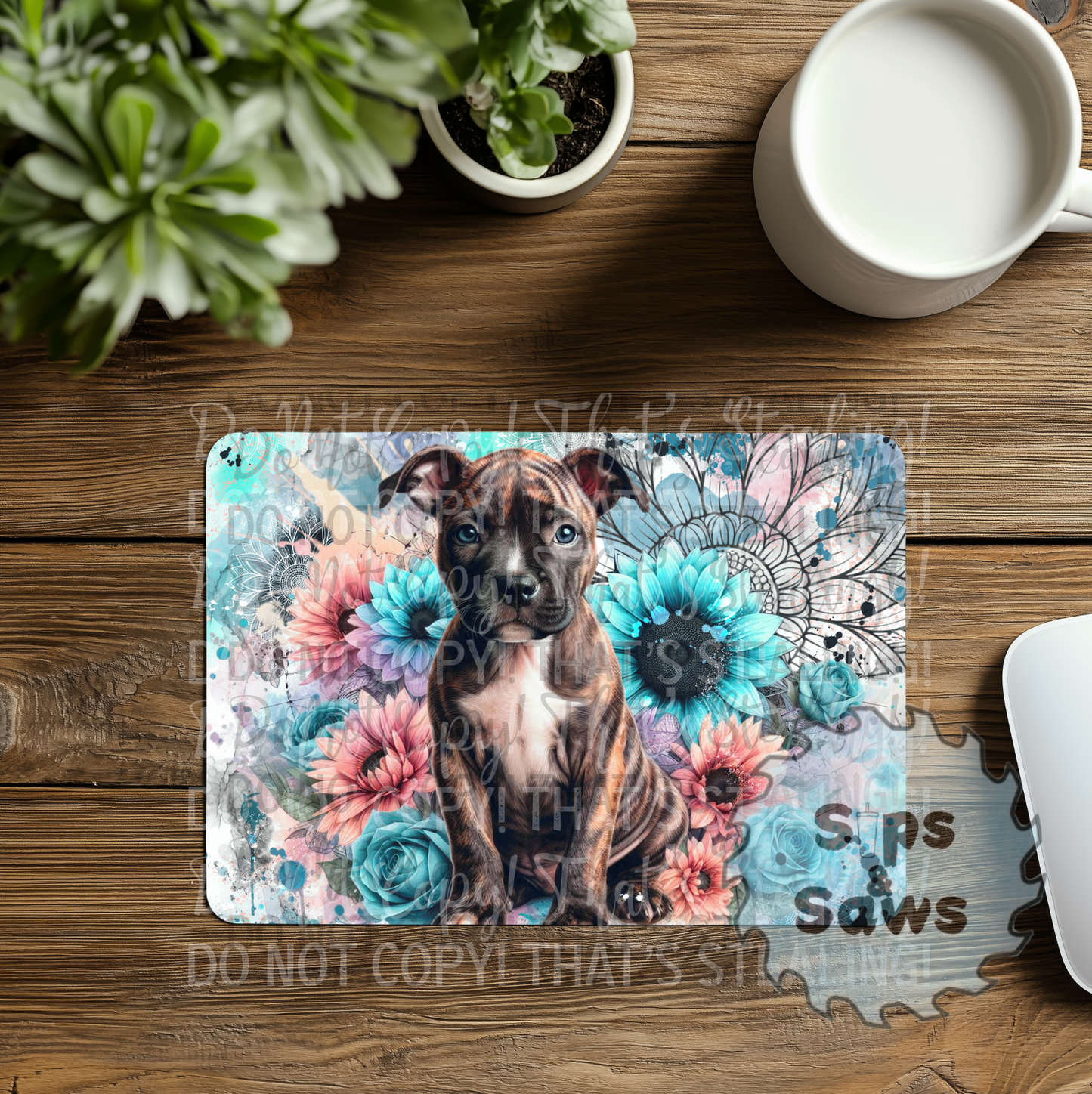 Brindle Staffy Sublimation Mouse Pad