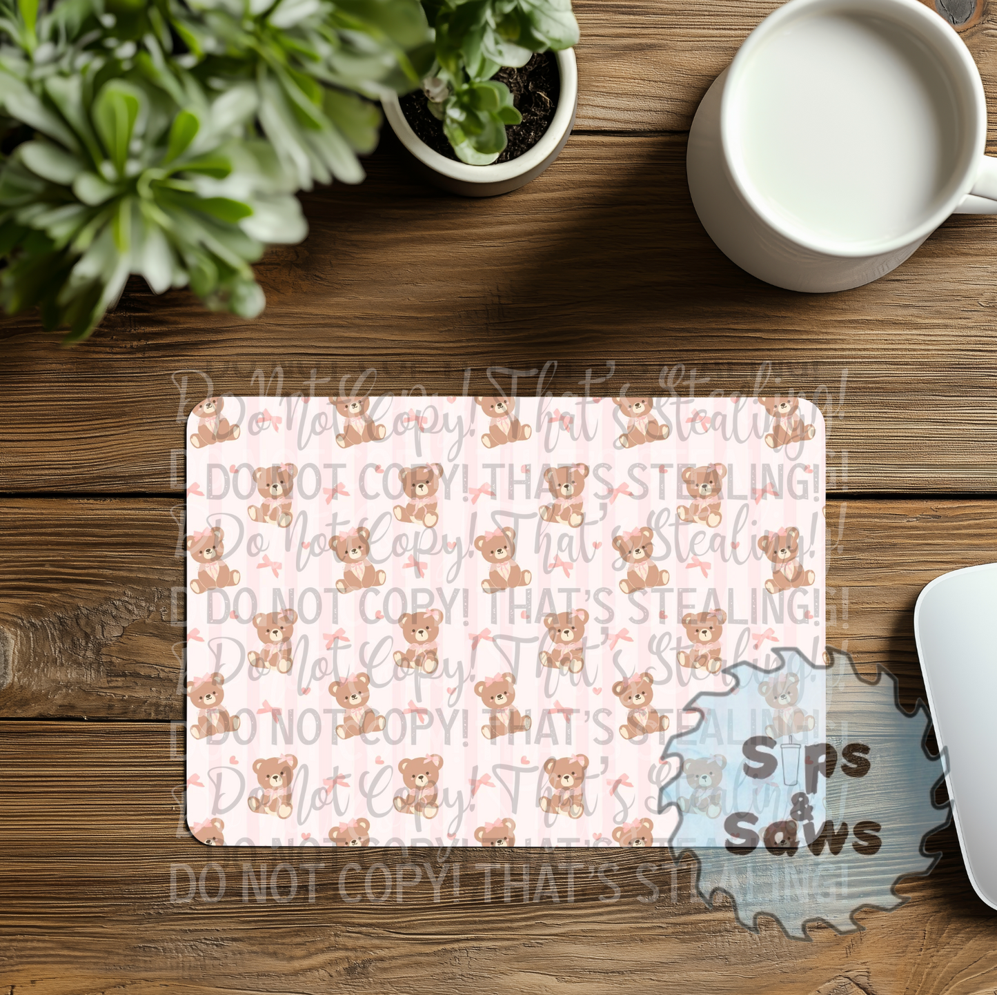 Teddies & Bows Sublimation Mouse Pad