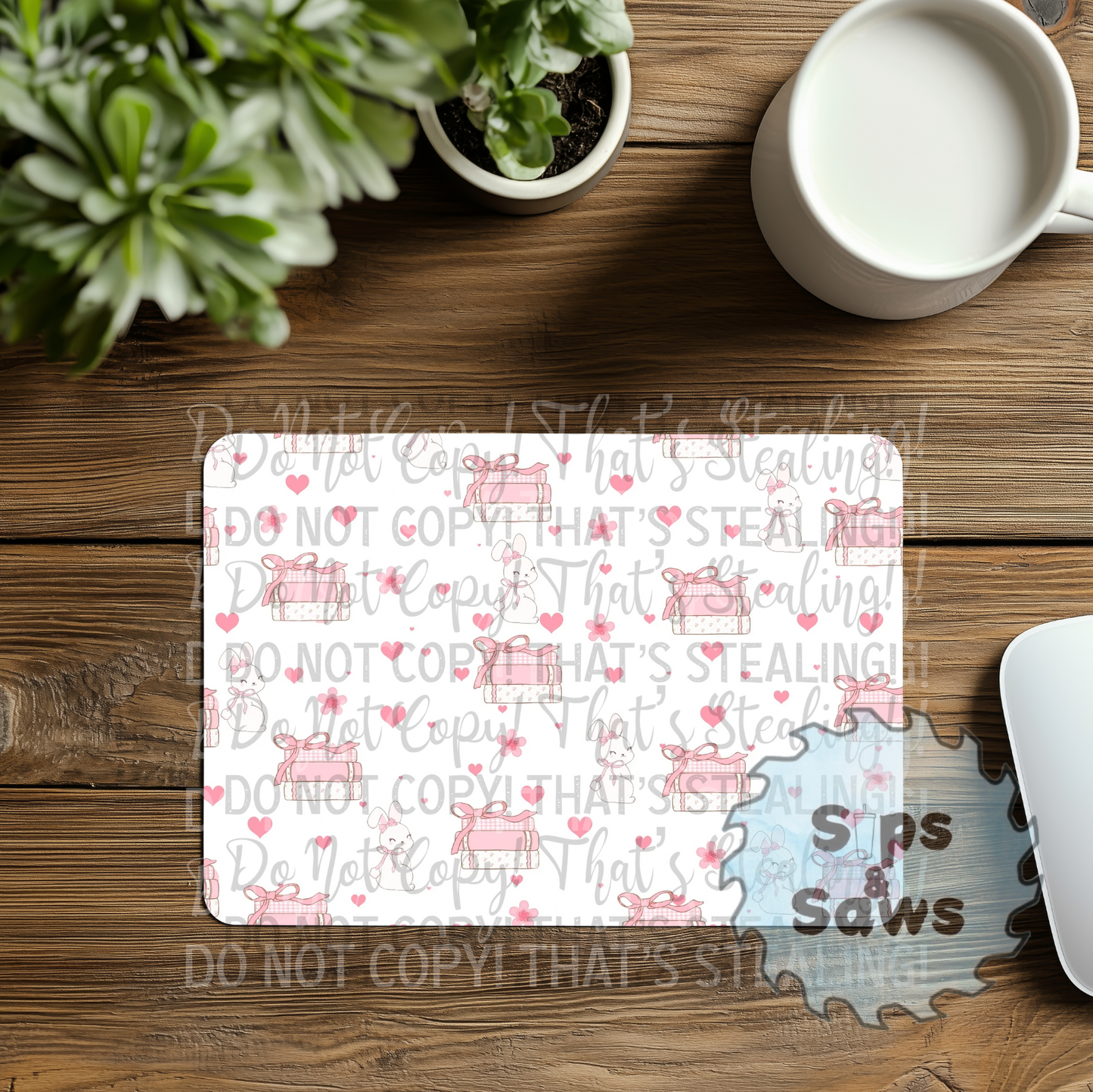Bunnies & Books Sublimation Mouse Pad