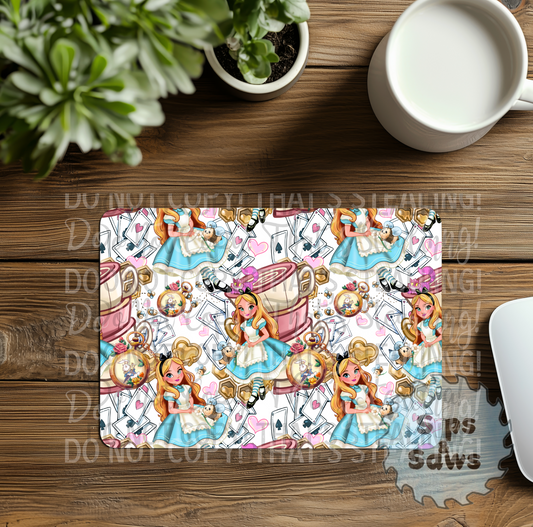 Alice White Sublimation Mouse Pad