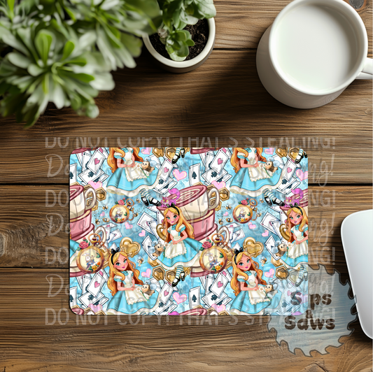 Alice Light Blue Sublimation Mouse Pad