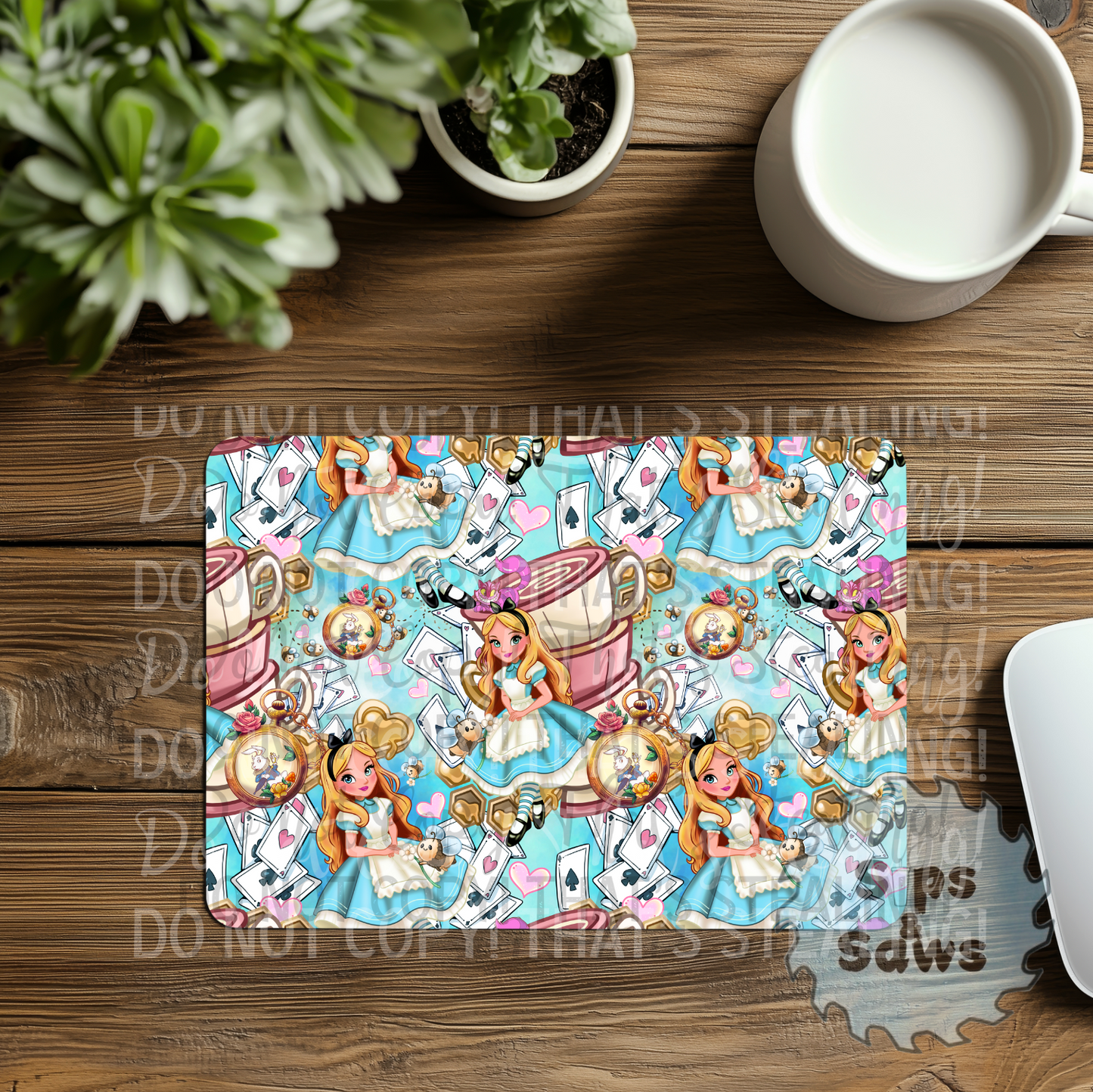 Alice Green & Blue Sublimation Mouse Pad
