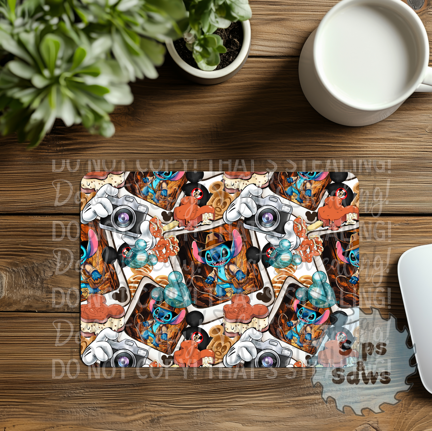 Blue Alien Sublimation Mouse Pad