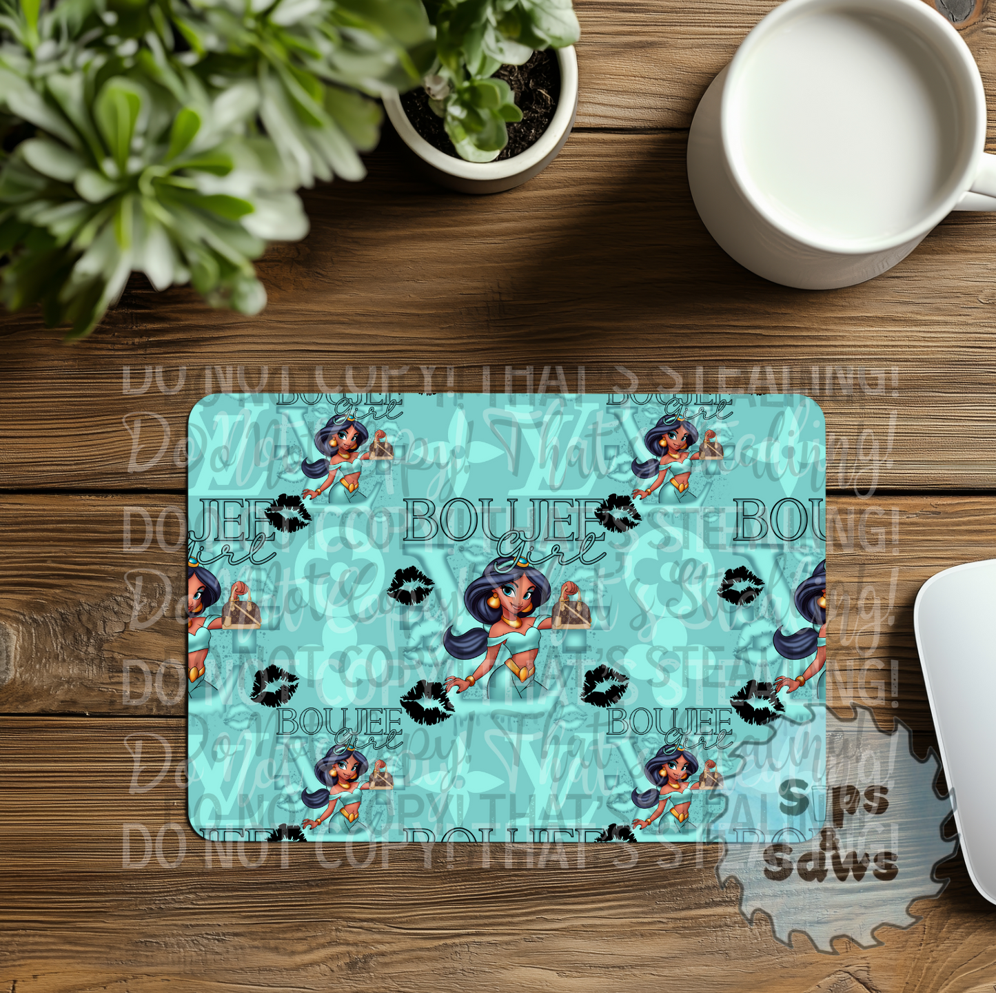 Designer Jasmine Sublimation Mouse Pad