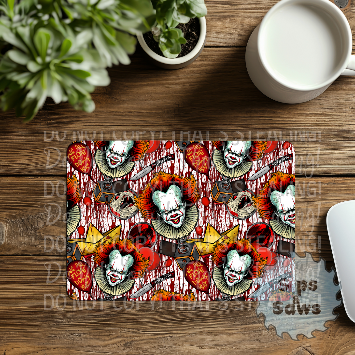 IT Blood White Sublimation Mouse Pad